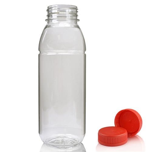 330ml Plastic juice bottle w red cap