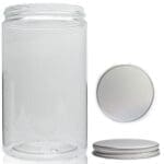 400ml Clear Plastic Jar With Aluminium Lid