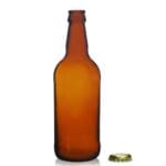 500ml Amber Glass Short Beer Bottle w Cap