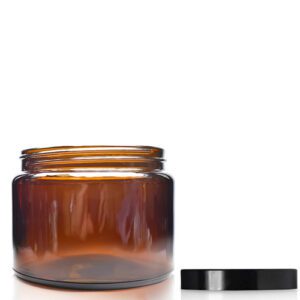 500ml Amber Glass Ointment Jar & Black Urea Cap