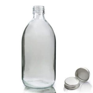 500ml Clear Glass Syrup Bottle & Aluminium Cap