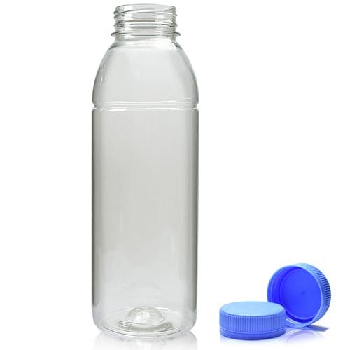 500ml Plastic juice bottle w L Blue cap