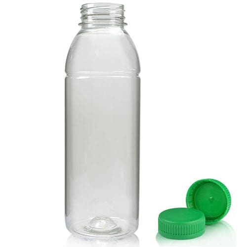 500ml Plastic juice bottle w green cap