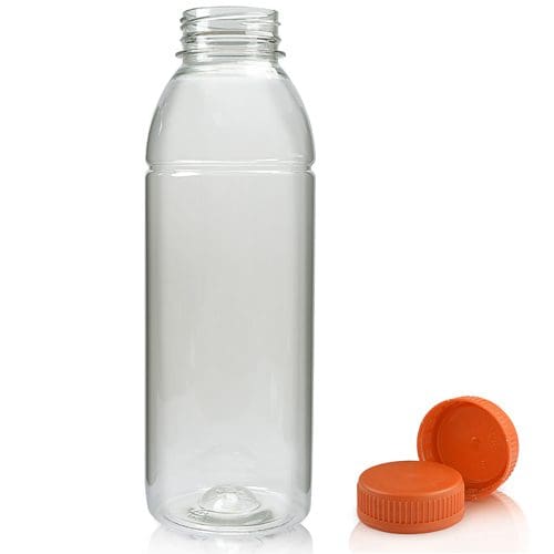 500ml Plastic juice bottle w orange cap