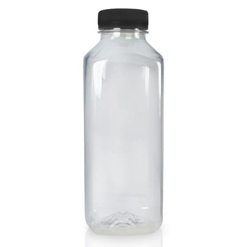 500ml Plastic Square Juice Bottle With Black Cap