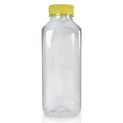 500ml Plastic Square Juice Bottle With YellowCap
