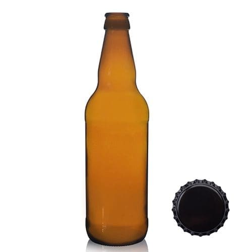 500ml Tall Beer Bottle with black Cap