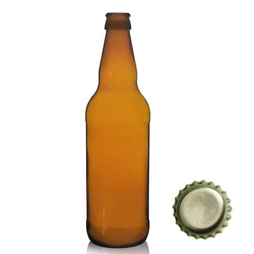 500ml Tall Beer Bottle with gold Cap