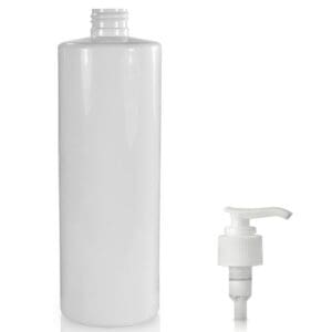 500ml White PET Plastic Bottle & Lotion Pump