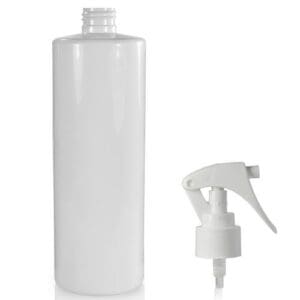 500ml White PET Plastic Bottle & Mini Trigger Spray