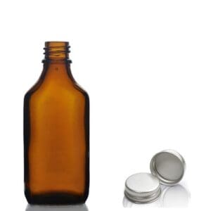 50ml amber rectangular bottle with metal cap