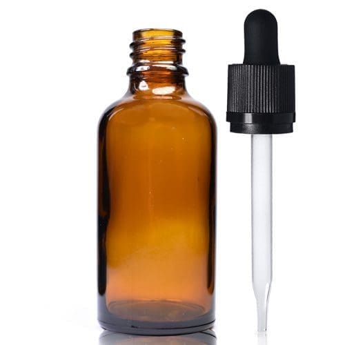 50ml Amber Dropper Bottle With Child Resistant Pipette