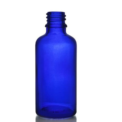 50ml Blue Glass Skincare Bottle With Atomiser Spray - Ampulla Ltd