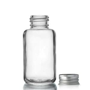 50ml Clear Glass Atlas Bottle & Aluminium Cap