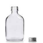 50ml Clear Glass Flask Bottle w 22mm Silver Cap