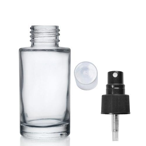 50ml Clear Glass Simplicity Bottle & Atomiser Cap