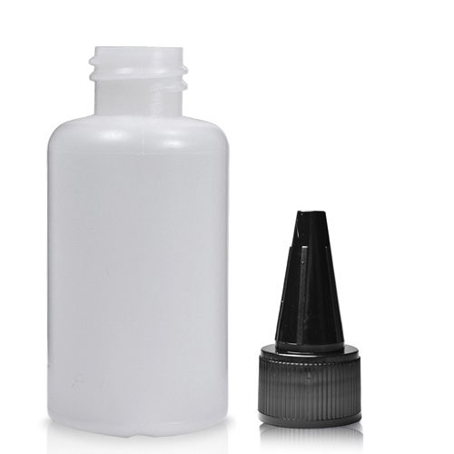 50ml HDPE Bottle In Natural Plastic With A Spout Cap