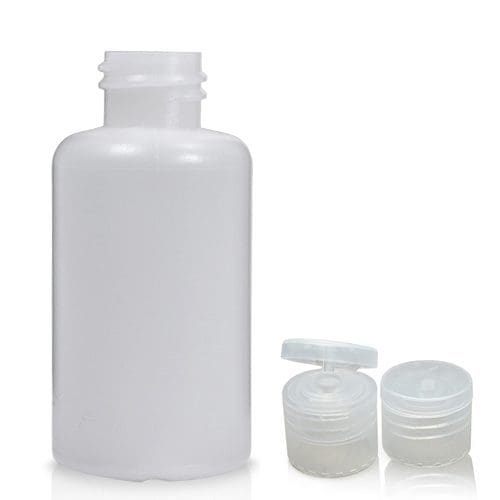 50ml HDPE Bottle In Natural Plastic With A Flip-Top Cap
