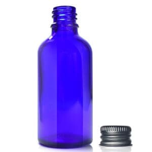 50ml Blue Glass Dropper Bottle With Metal Cap