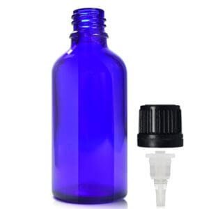 50ml Blue Glass Dropper Bottle With Tamper Evident Dropper