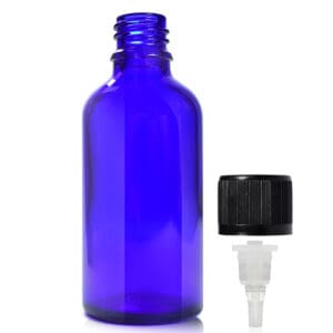 50ml Blue Glass Dropper Bottle With Child Resistant Dropper