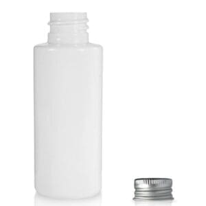 50ml White PET Plastic Bottle & Aluminium Cap