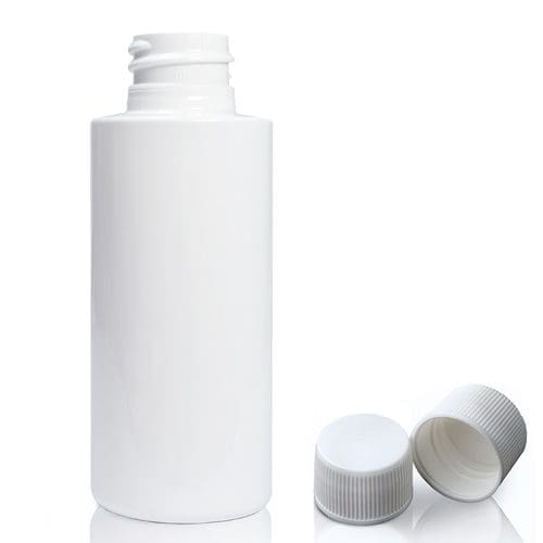 50ml White PET Plastic Bottle With Plastic Screw Cap