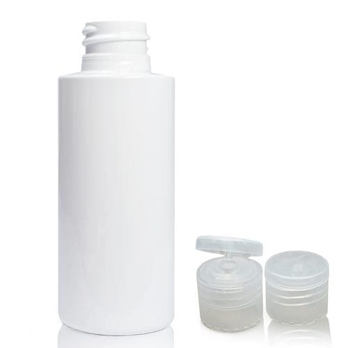 50ml White PET bottle with nat flip top cap