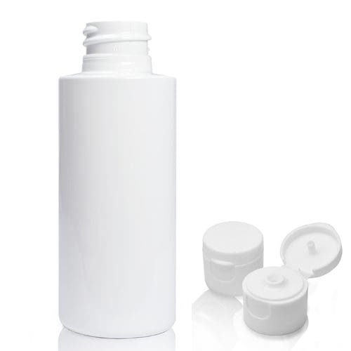 50ml White PET bottle with white flip top cap