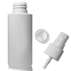 50ml White PET Plastic Bottle With Atomiser Spray