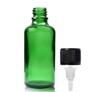 50ml Green Glass Dropper Bottle & Child Resistant Cap