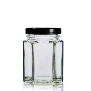 55ml Hexagonal Glass Jam Jar With Lid