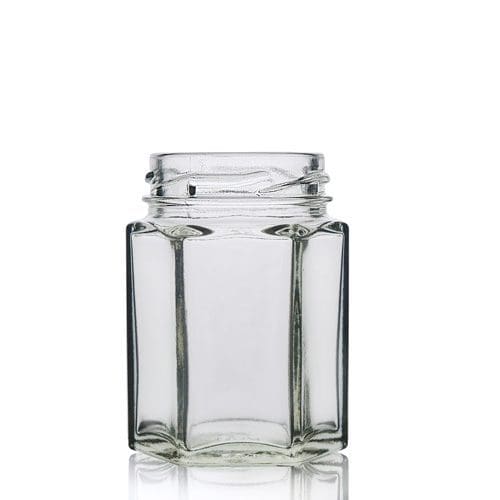 55ml Hexagonal Glass Jam Jar