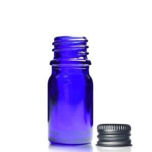 5ml Blue Glass Dropper Bottle & Metal Cap