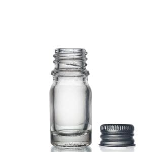 5ml Clear Glass Dropper Bottle w Aluminium Cap
