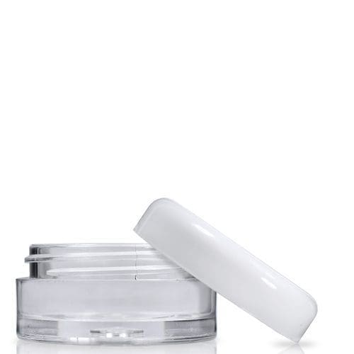 5ml Clear Screw Top Jar With White Lid