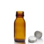 60ml Amber Glass Syrup Bottle & Aluminium Cap