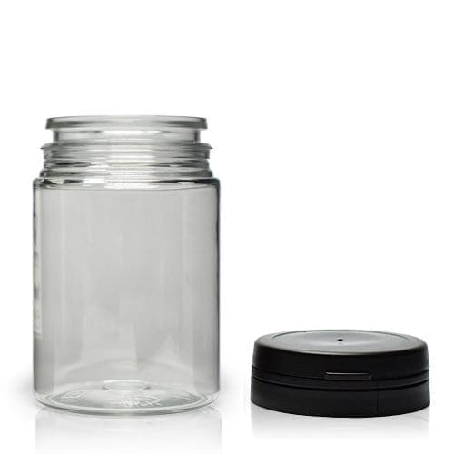 75ml Plastic Pill Jar With SnapHinged Cap Ampulla Ltd 0161 367 1414