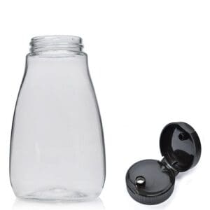 180ml Plastic Squeezy Sauce Bottle & Frosted Flip Top Cap