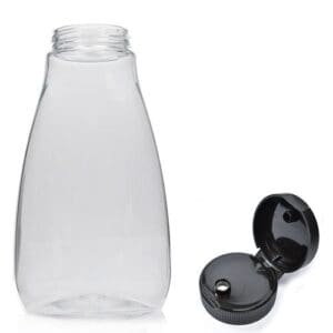 250ml Plastic Squeezy Sauce Bottle & Frosted Flip Top Cap