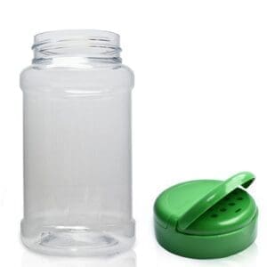 330ml PET Plastic Spice Jar With Flapper Cap