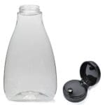 425ml Plastic Squeezy Sauce Bottle & 38mm Frosted Black Flip-Top Cap (6mm)