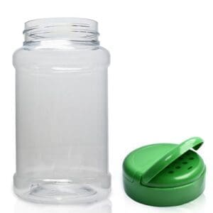 500ml PET Plastic Spice Jar With Flapper Cap