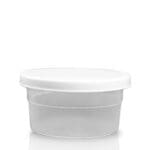 75ml Natural Round Plastic Pot and White Lid