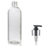 500ml Boston Clear PET Bottle & Silver Lotion Pump