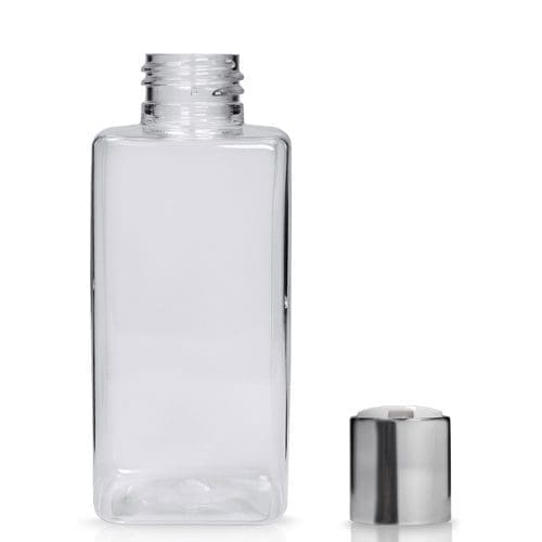Square Plastic Bottle With Disc-Top Cap