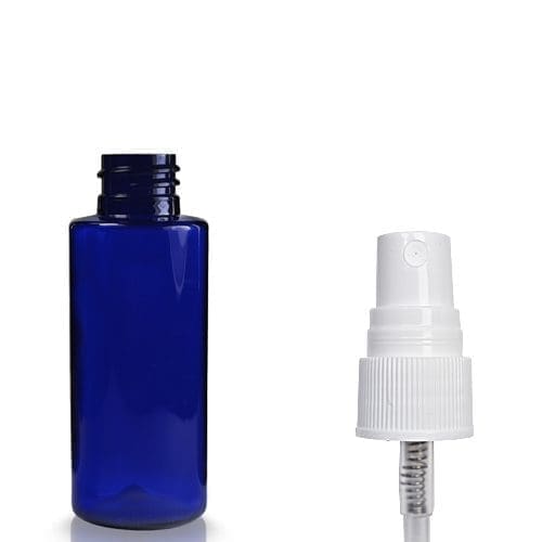 50ml Cobalt Blue PET Plastic Bottle With Spray