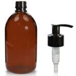 500ml Amber PET Sirop Bottle With Lotion Pump