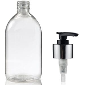500ml Sirop bottle with silver pump
