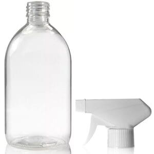 500ml Clear PET Sirop Bottle With Trigger Spray